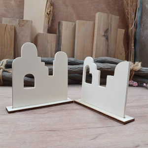 Tweedelige muur-set om gebouw mee uit te beelden Tweedelige muur-set om gebouw mee uit te beelden